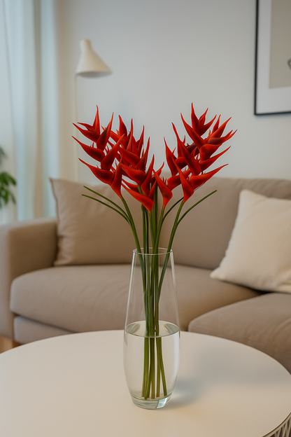 Heliconia Stick 16 Flower 100cm Red (Pack of 10)