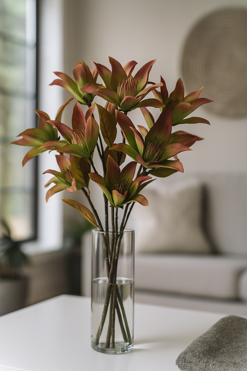 Protea Stick 3 Head 107cm Green Brown (Pack of 10)