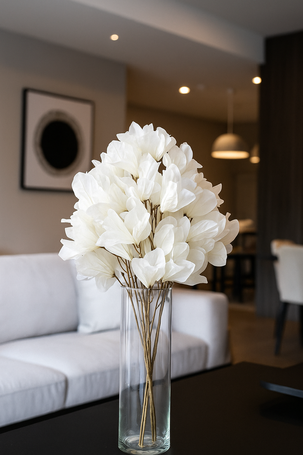 Hibiscus Flower Stick 25 Head 92cm White (Pack of 10)