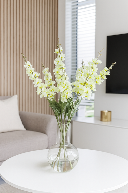 Delphinium Stick 23 Head 85cm Off White (Pack of 10)