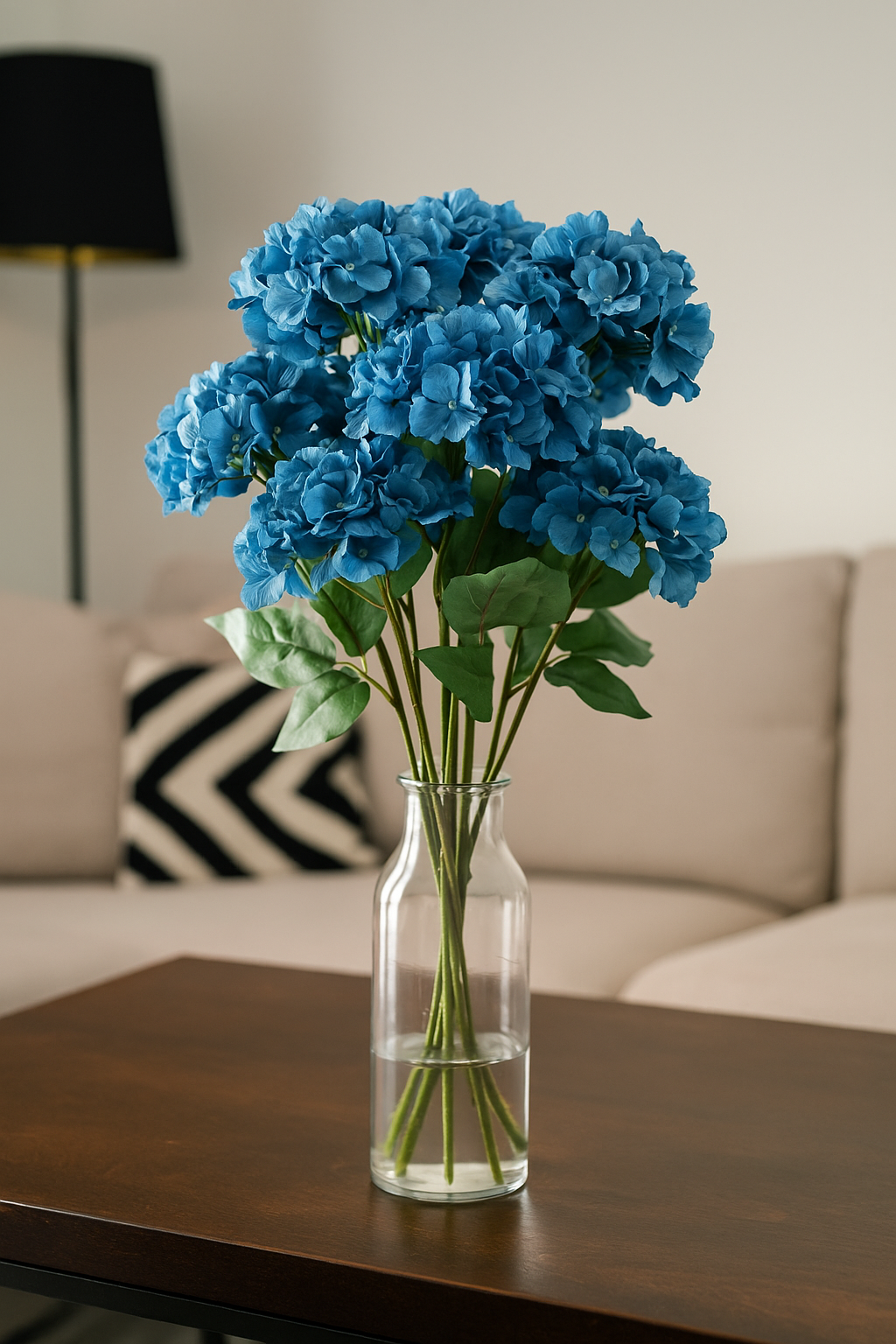Hydrangea Stick 3 Head 27.5" Dark S.Blue (Pack of 10)