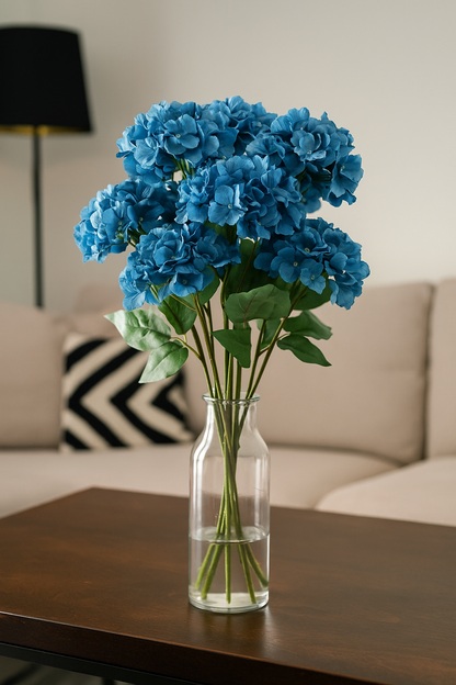 Hydrangea Stick 3 Head 27.5" Dark S.Blue (Pack of 10)