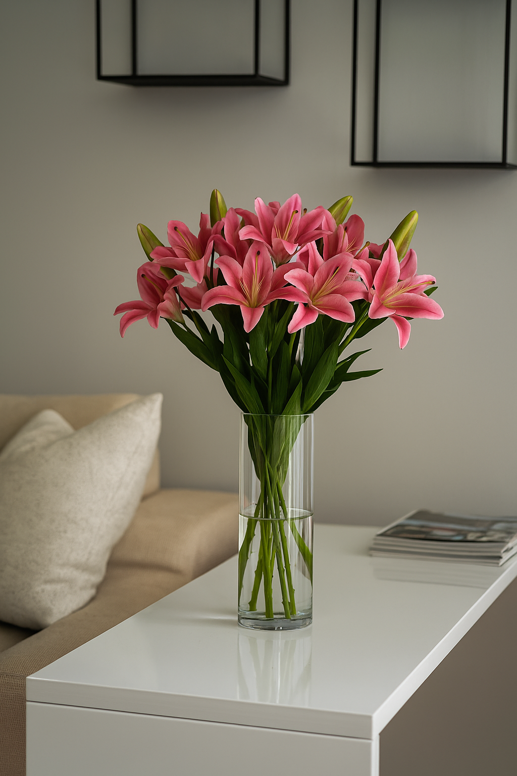 Lily Stick 28" Light Pink (Pack of 10)