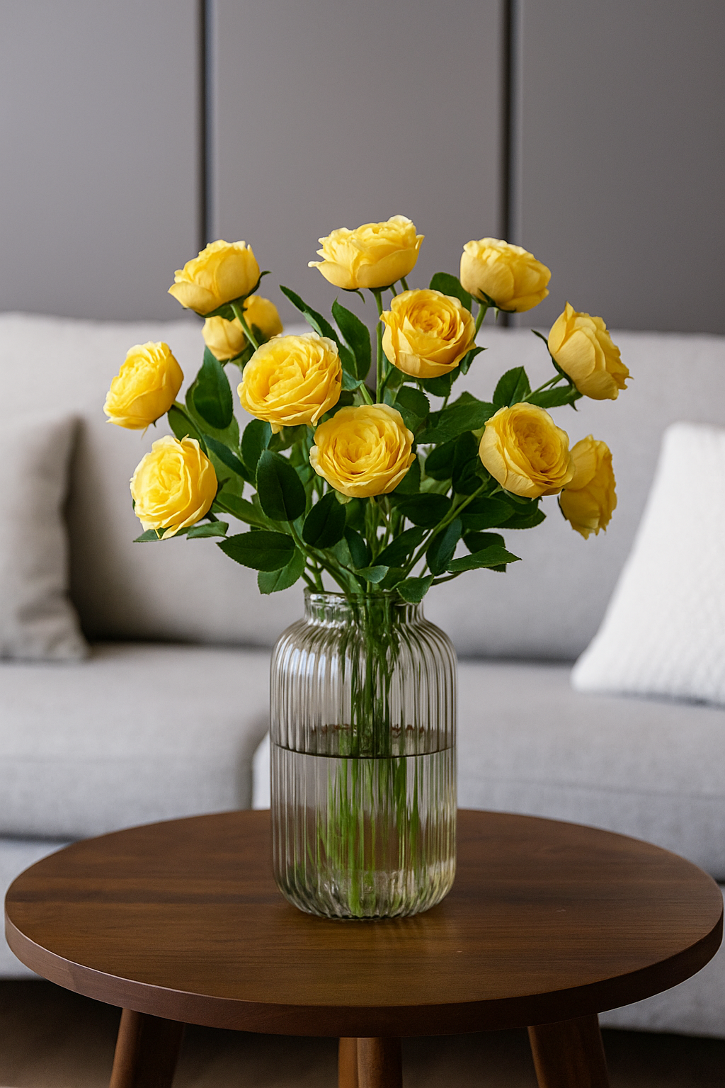 Peony Stick 5 Head 60" Light Yellow (Pack of 10)