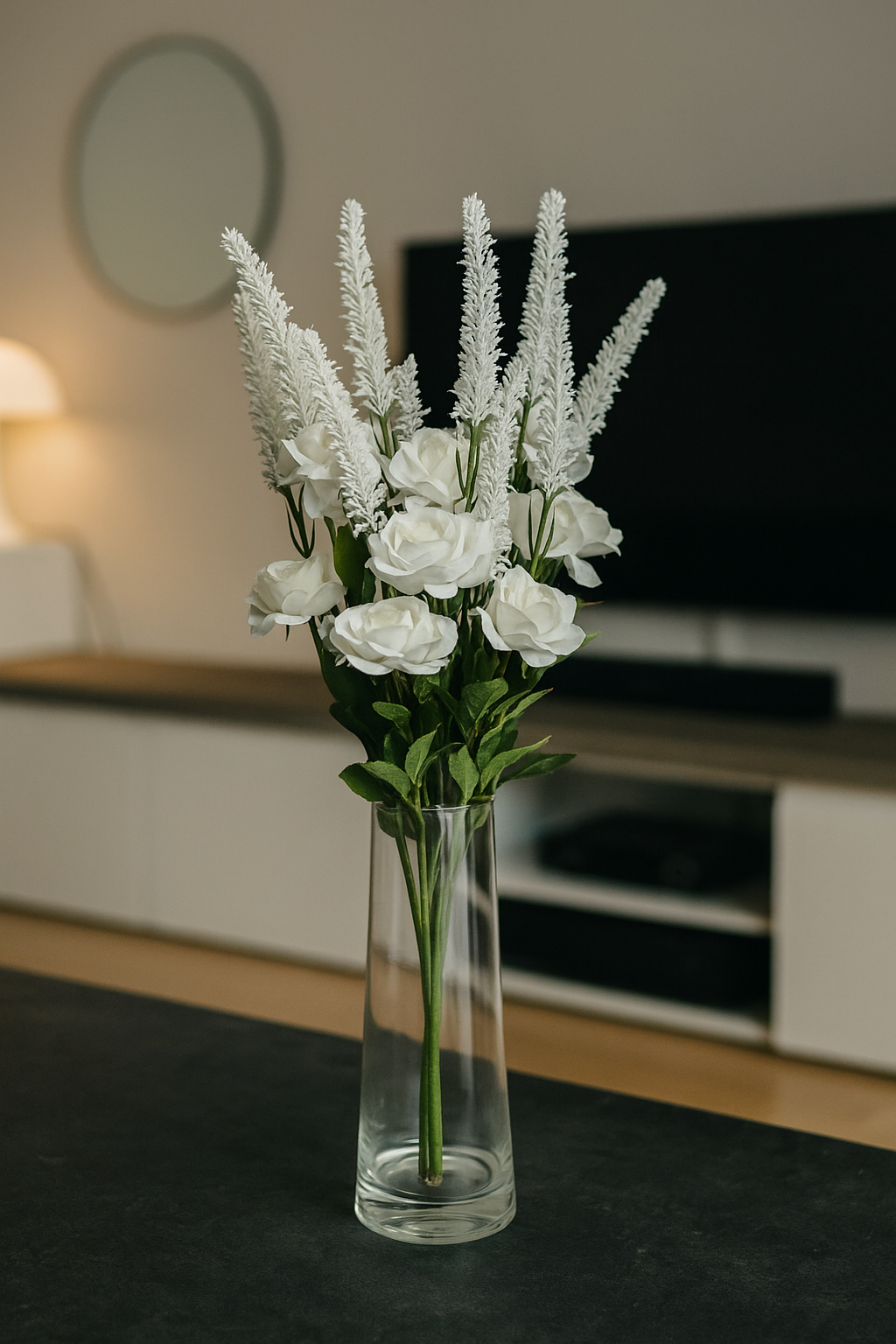Rose Stick 4-Flowers 26" White (Pack of 10)