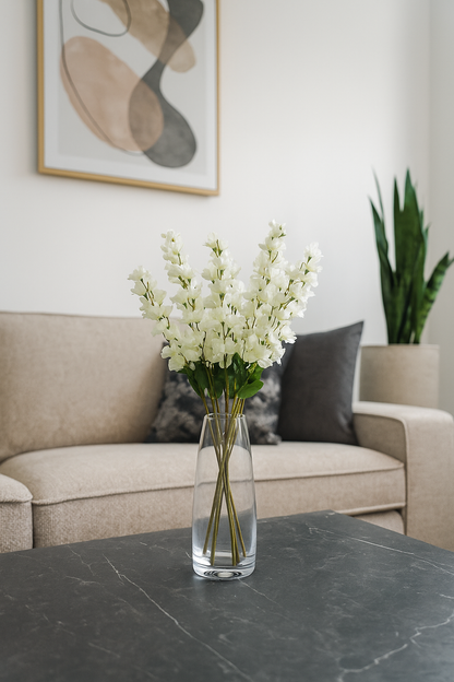 Spring Delphinium Flower Stick 3 Head 100cm Off White (Pack of 10)