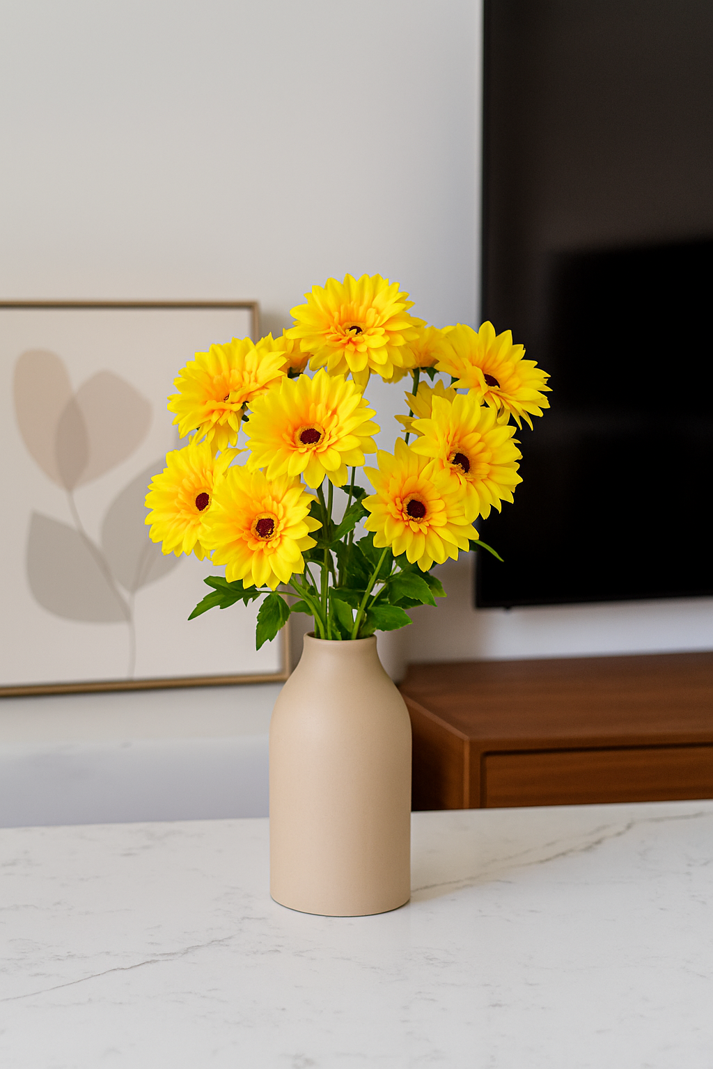 SUNFLOWER STICK 3 HEAD 29" D/s YELLOW ORANGE