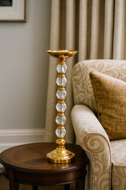 Gold Stacked Crystal Globe Stand (50cm)