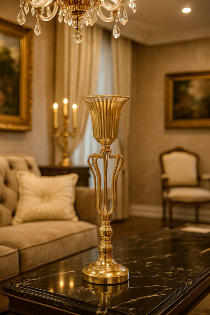 Gold Curved Cage Floral Stand (54cm)