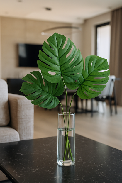 Monstera Leaf Stick 15" Light Green  (Pack of 10)
