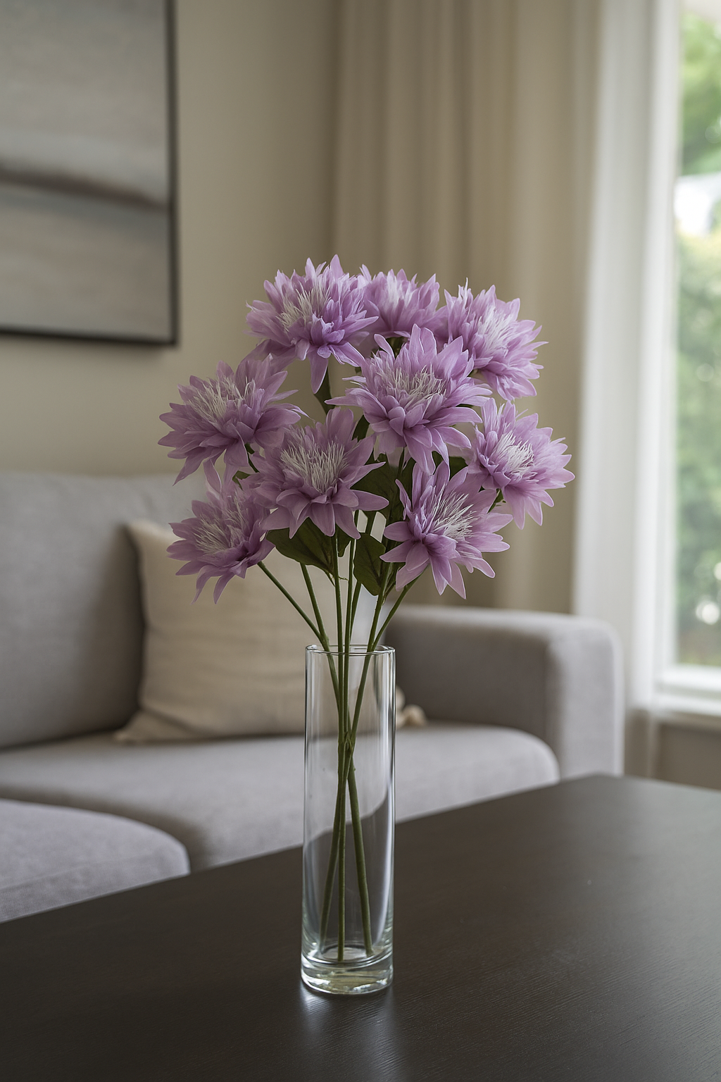 Dahlia Stick 3 Head 26.5" Rustic Purple (Pack of 10)