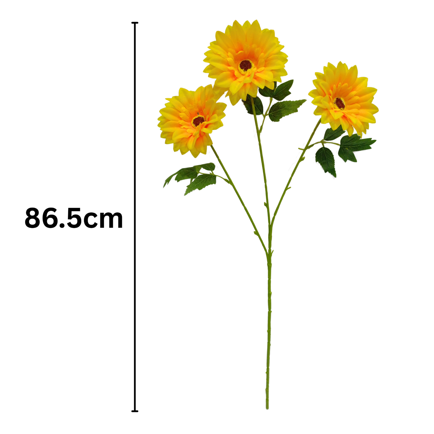 SUNFLOWER STICK 3 HEAD 29" D/s YELLOW ORANGE