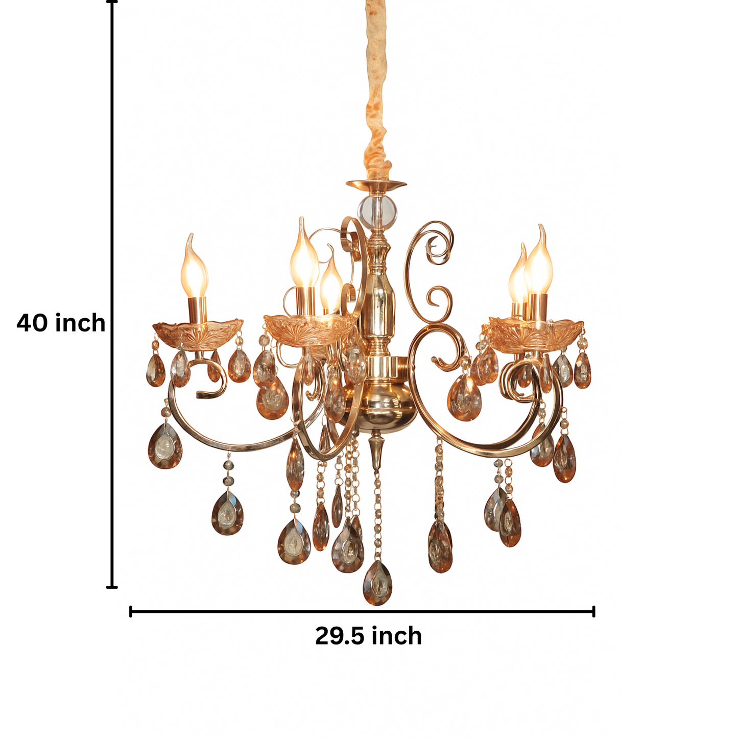 Swanart Artistry K9 Crystal Italian 5-Light Gold Crystal Chandelier Lighting
