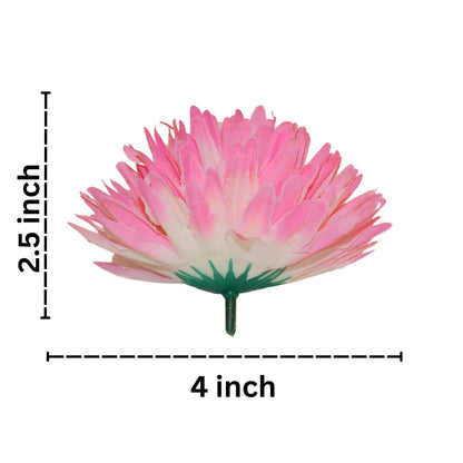 Measurement chart with a pink flower and labeled dimensions on a white background