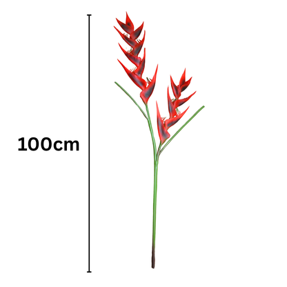 Heliconia Stick 16 Flower 100cm Red (Pack of 10)
