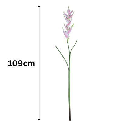 Heliconia Stick 9 Flower 123cm Light pink (Pack of 10)