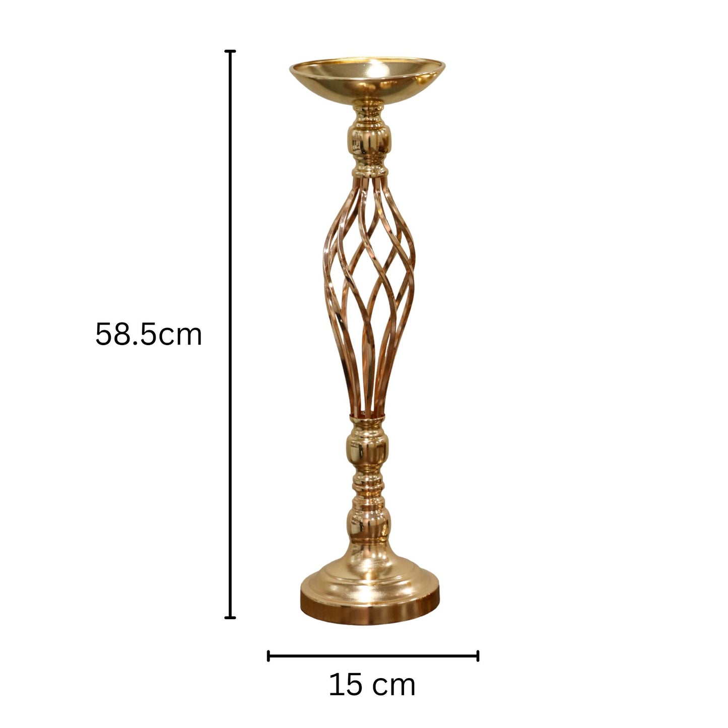 Twisted Cage Gold Floral Stand (48cm)