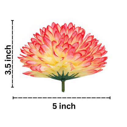 Flower with dimensions labeled on a white background