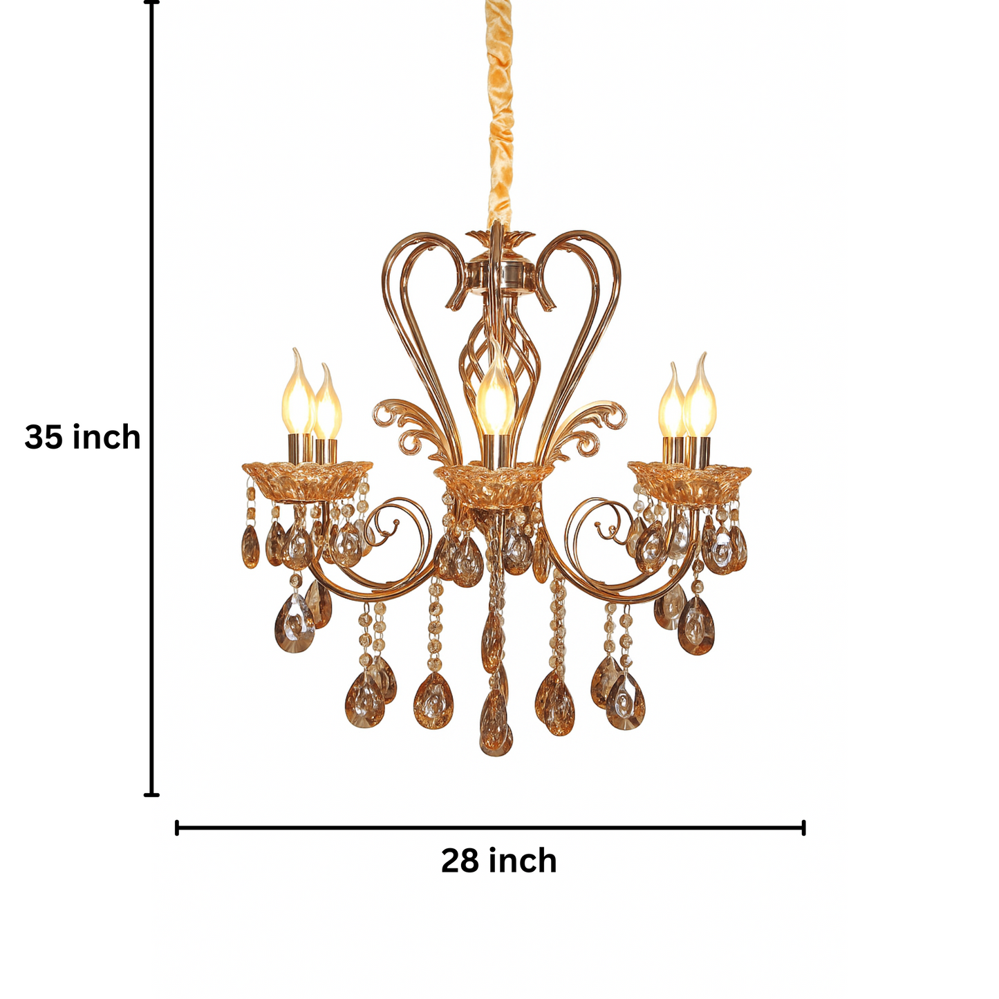 Antique Italian Crystal Style Ceiling Chandelier