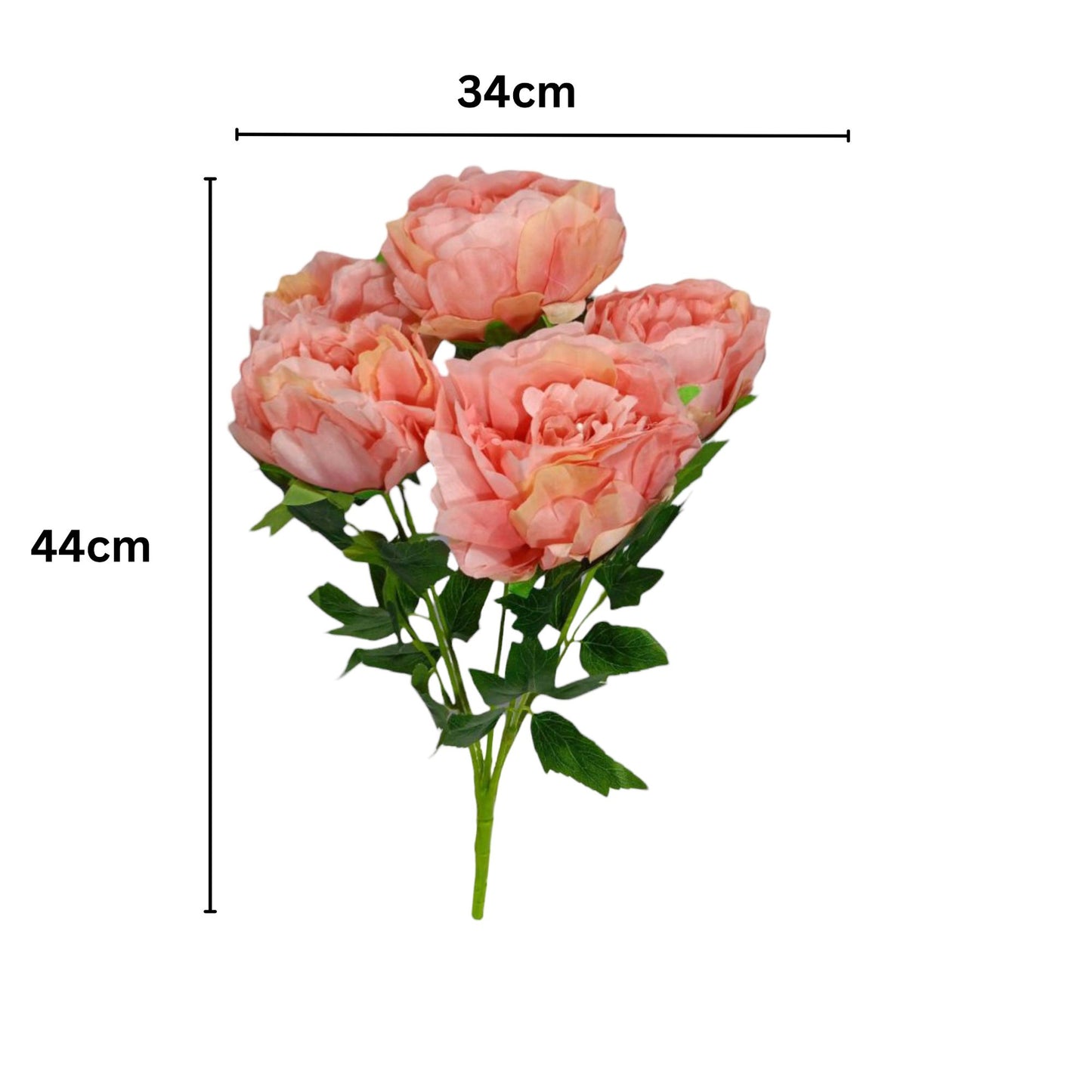 Premium Peony Bunch 5 Stick 48 cm Rose Gold (Pack of 5)