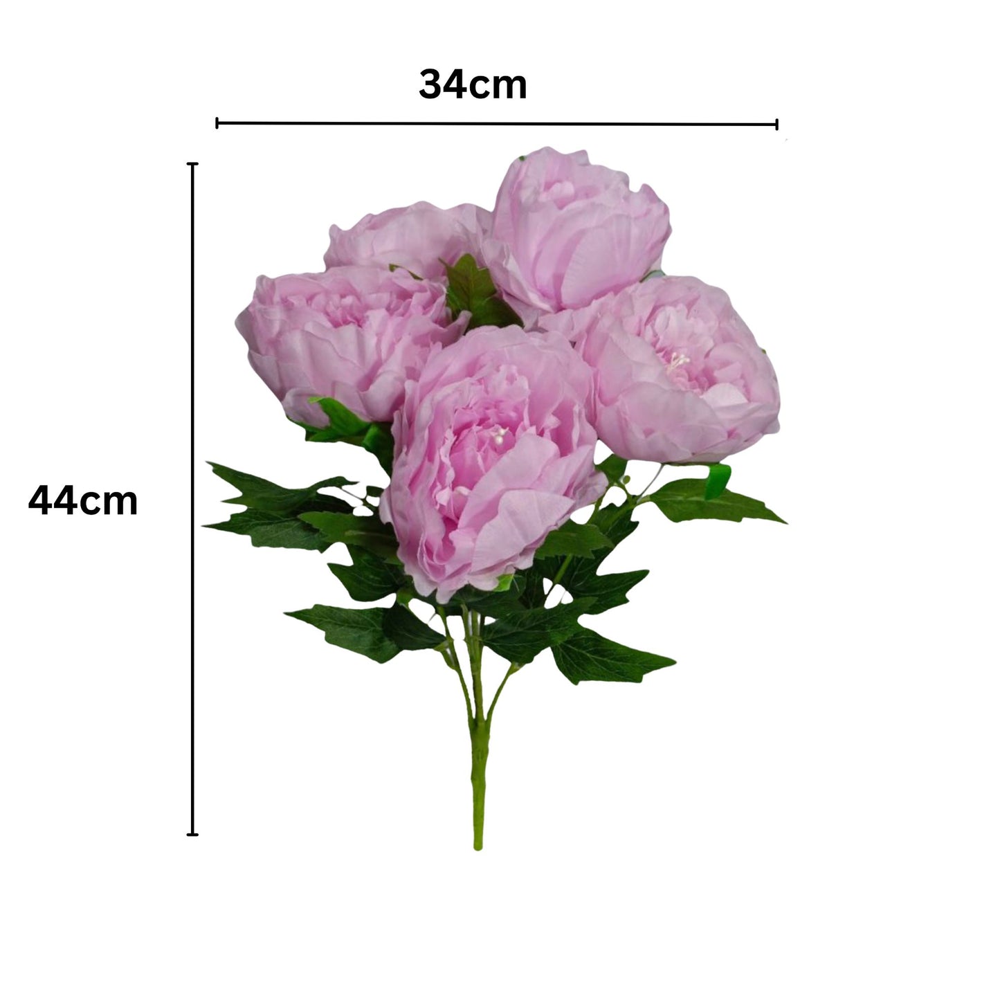 Premium Peony Bunch 5 Stick 48 cm Lavender (Pack of 5)