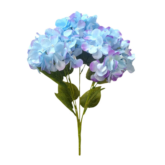 Premium Hydrangea Bunch5 Stick 48 cm Sky Blue Purple (Pack of 5)