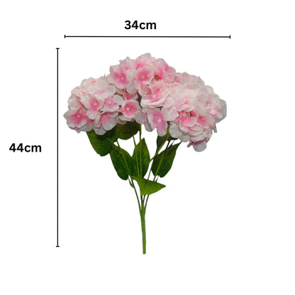 Premium Hydrangea Bunch5 Stick 48 cm Light Peach Pink (Pack of 5)