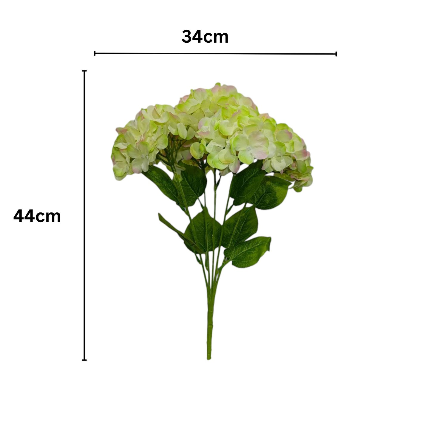 Premium Hydrangea Bunch 5 Stick 48 cm Light Green White (Pack of 5)