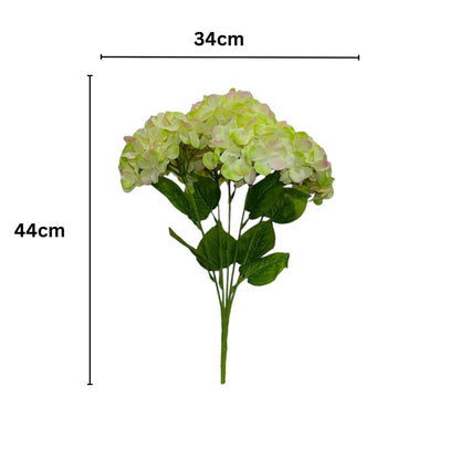 Premium Hydrangea Bunch 5 Stick 48 cm Light Green White (Pack of 5)