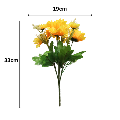 Bunch Sunflower 7Stick 12.5" Yellow (Pack of 5)