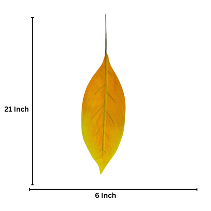 Badam Leaf 21" x 6" Orange Yellow (Pack of 10)
