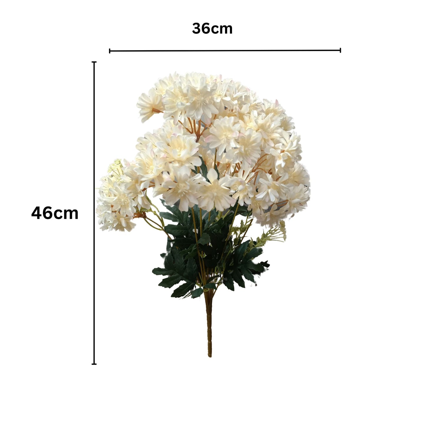 Chrysanthemum Flower Bunch 48cm Cream (Pack of 5)
