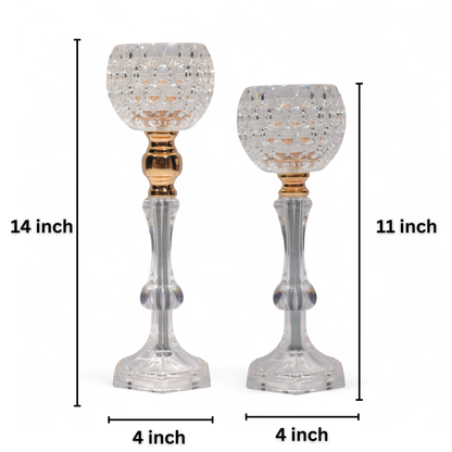 Elegant Glass Votive Pedestal Stand For Weddings & Events