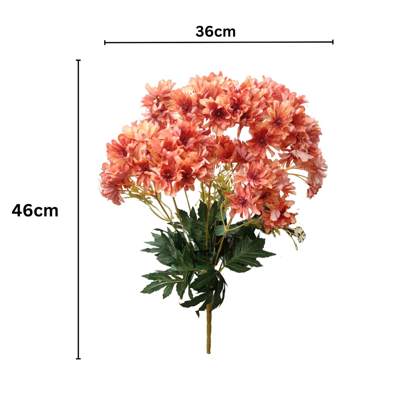 Chrysanthemum Flower Bunch 48cm Orange (Pack of 5)