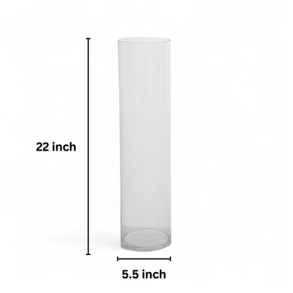Acrylic Cylinder Vases For Floral Arrangement & Gifting (38cm)