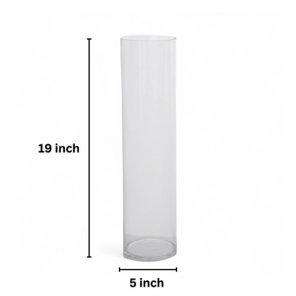 Acrylic Cylinder Vases For Floral Arrangement & Gifting (48cm)