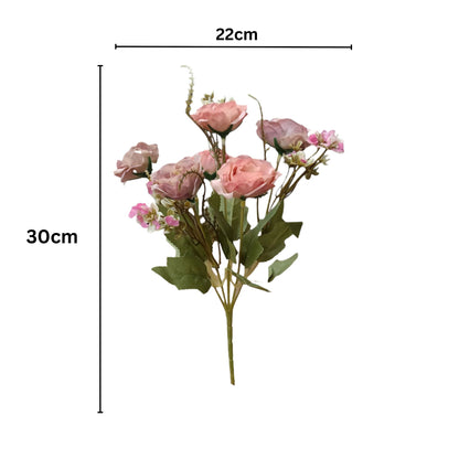Peony Flowers Bouquet 30cm Pink Brown (Pack of 5)