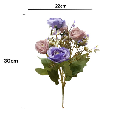 Peony Flowers Bouquet 30cm Lavender Brown (Pack of 5)