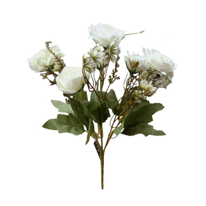 Peony Flowers Bouquet 30cm Off White (Pack of 5)