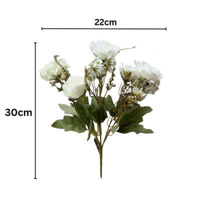 Peony Flowers Bouquet 30cm Off White (Pack of 5)