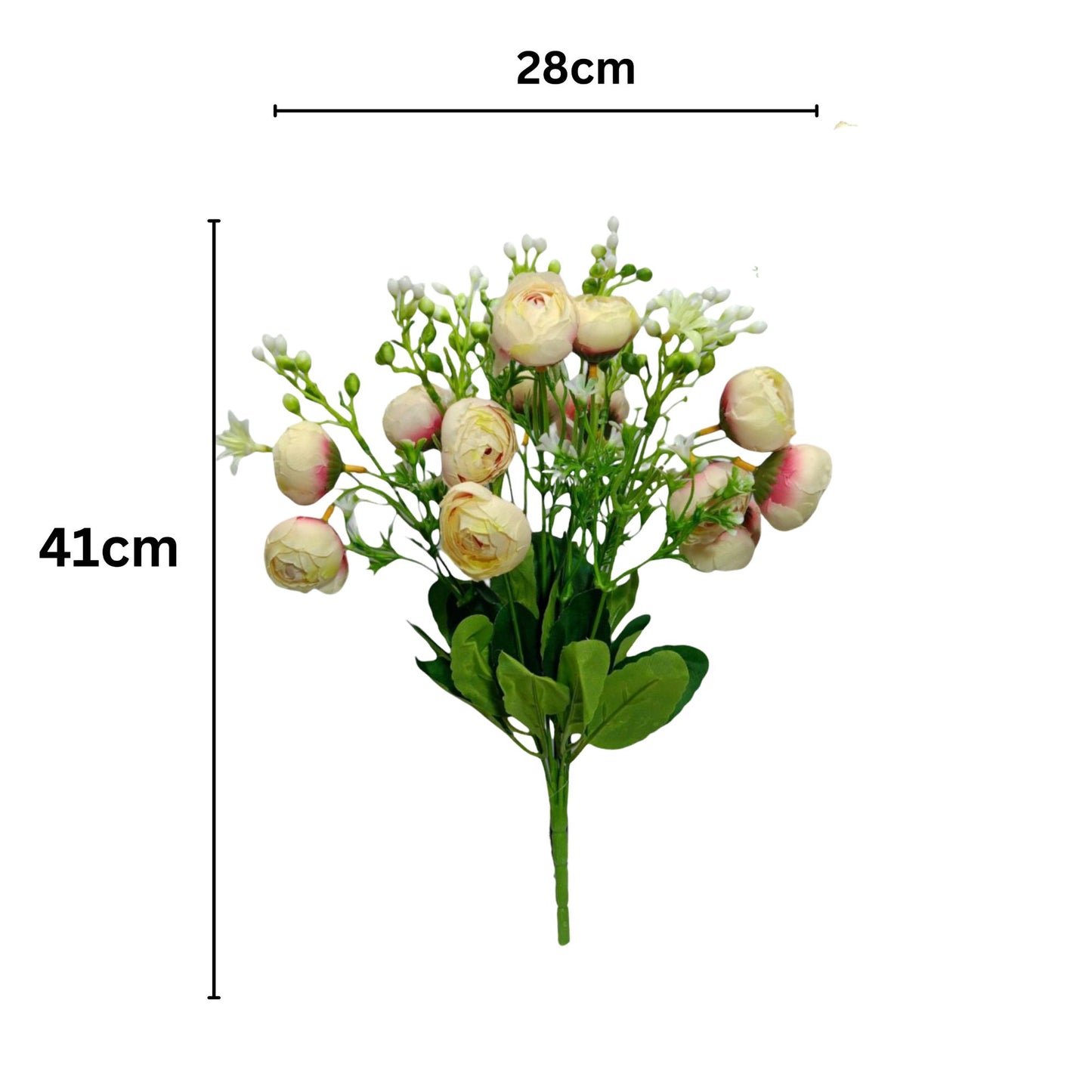 Peony Flower Bunch 43cm D/s Pink (Pack of 5)
