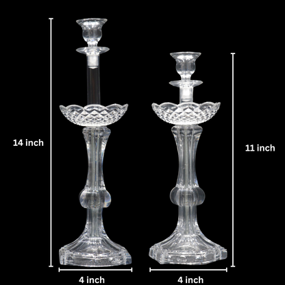 Luxury Crystal Glass Candlestick Set For Weddings & Dinner Tables