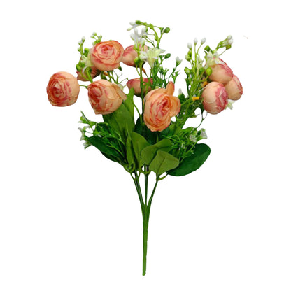 Peony Flower Bunch 43cm D/s Peach (Pack of 5)