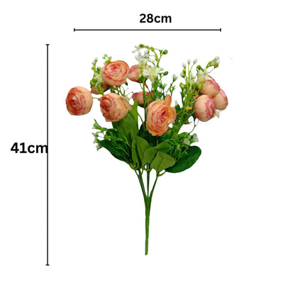 Peony Flower Bunch 43cm D/s Peach (Pack of 5)
