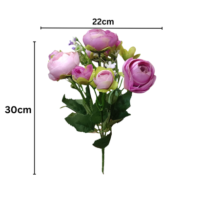Peony  Blooms Flower Bunch 30cm Purple Light Purple (Pack of 5)
