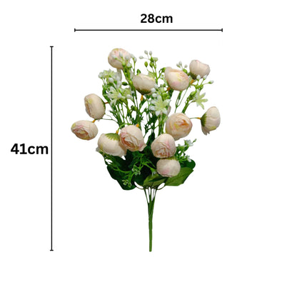 Peony Flower Bunch 43cm Baby Pink (Pack of 5)