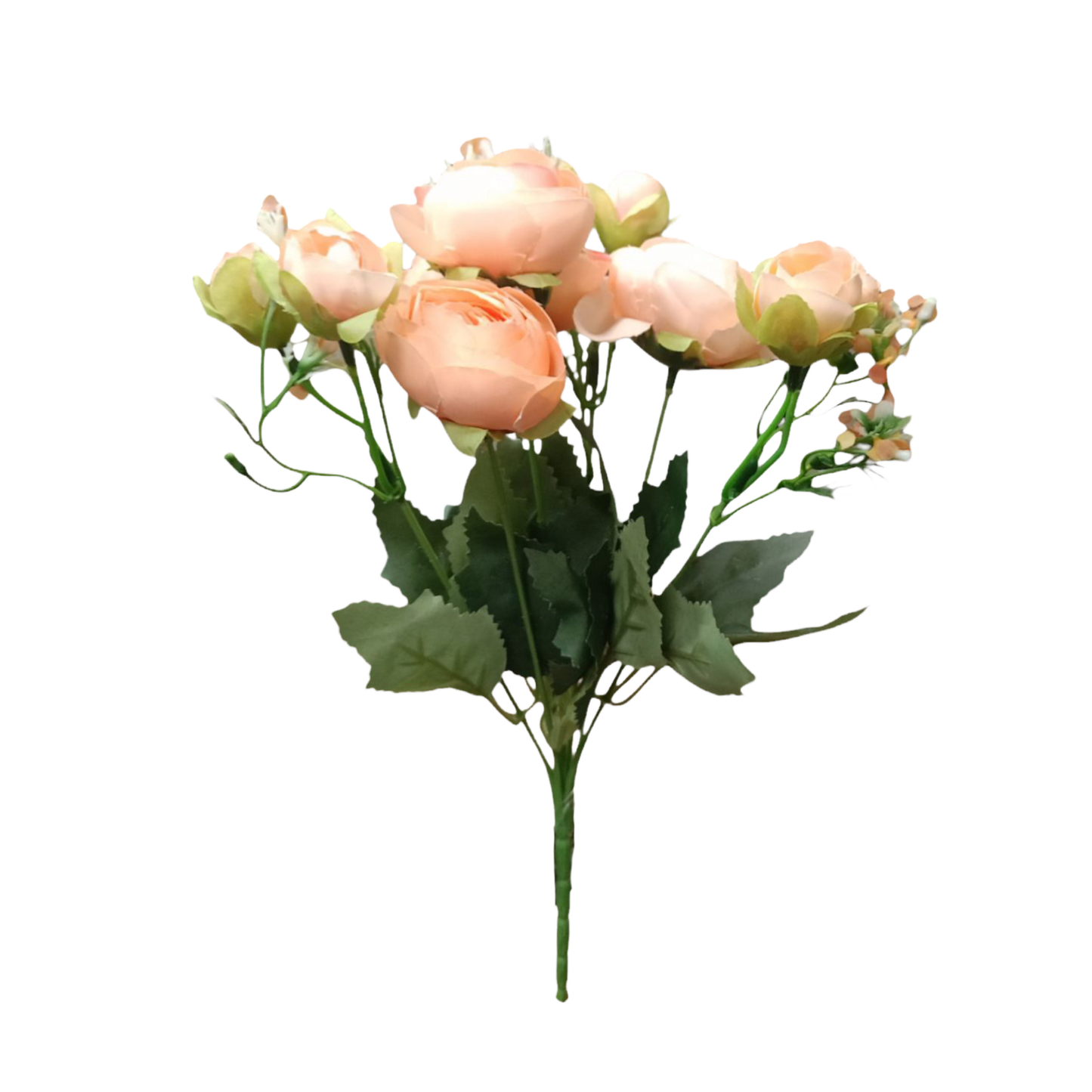Peony Blooms Flower Bunch 30cm Dark Peach (Pack of 5)