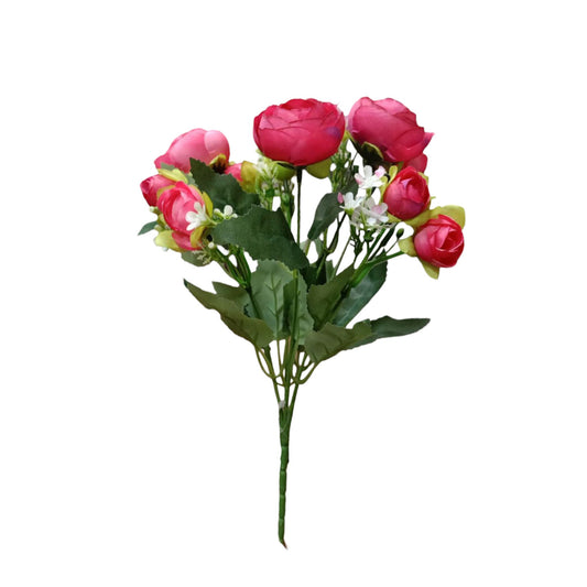 Peony Blooms Flower Bunch 30cm Dark Pink (Pack of 5)