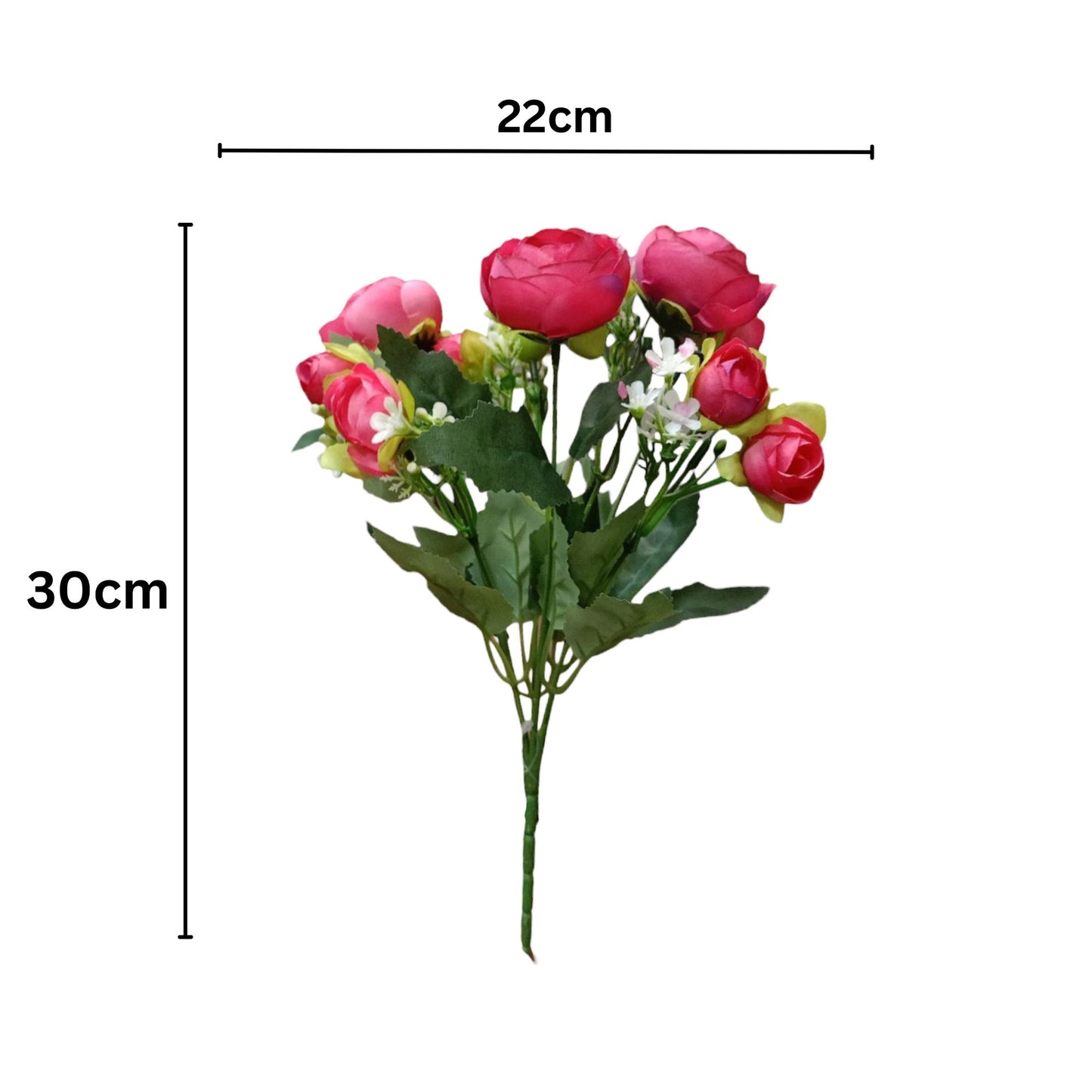 Peony Blooms Flower Bunch 30cm Dark Pink (Pack of 5)