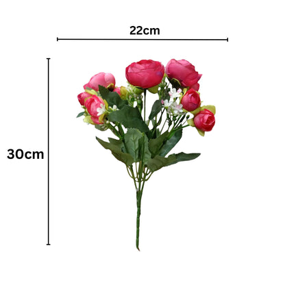 Peony Blooms Flower Bunch 30cm Dark Pink (Pack of 5)